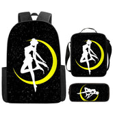 Sailor Moon Schoolbag Backpack Lunch Bag Pencil Case 3pcs Set Gift for Kids Students